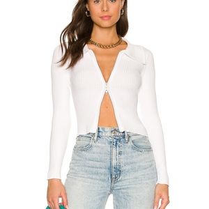 Superdown Callie zip front top